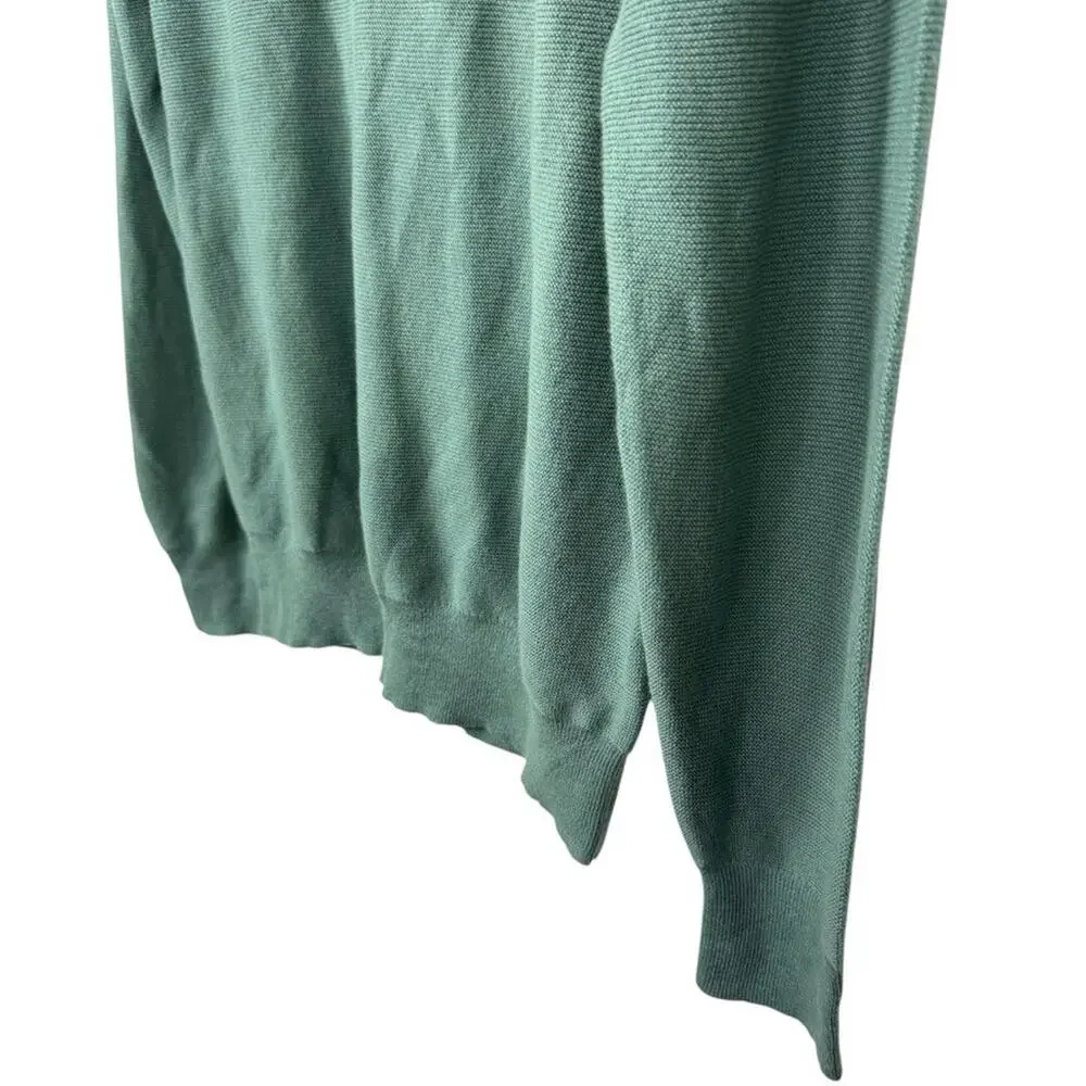 J Crew Mens Green 100% Cotton Pullover Sweater Long Sleeve Crew Neck NWT sz S